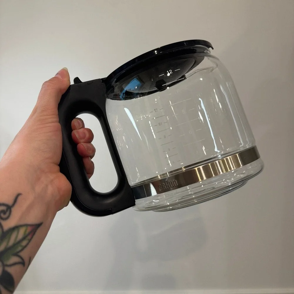 Braun 12 Cup Glass Coffee Carafe OEM Replacement With Brew Basket 3107-R